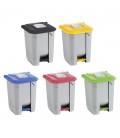Papelera 50L con pedal, ruedas y cubo interior