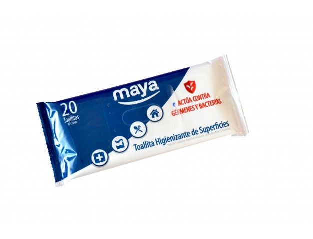 Toallita higienzante desechable para todo tipo de superficies. Elimina virus, bacterias, levaduras, hongos y esporas.