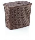 Cesta para detergente Ratán grande con tapa 6 litros